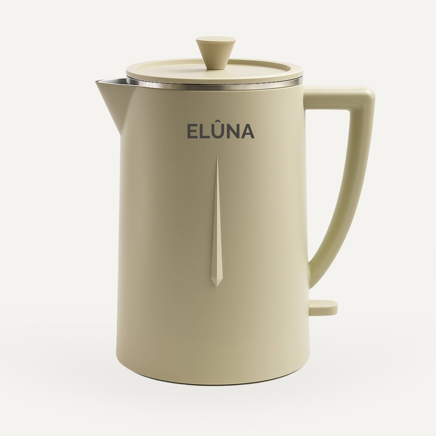 WATERKOKER 1.7L - ELÛNA - Beige stille waterkoker 1 liter Japandi design | Energiezuinig elektrische waterkoker BPA - vrij RVS binnenkant