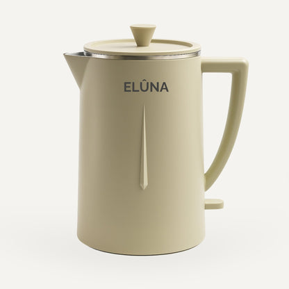 WATERKOKER 1.7L - ELÛNA - Beige stille waterkoker 1 liter Japandi design | Energiezuinig elektrische waterkoker BPA - vrij RVS binnenkant