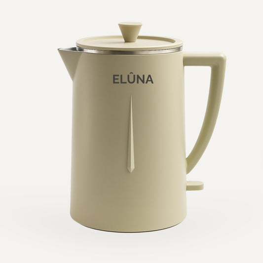 WATERKOKER 1.7L - ELÛNA - Beige stille waterkoker 1 liter Japandi design | Energiezuinig elektrische waterkoker BPA - vrij RVS binnenkant